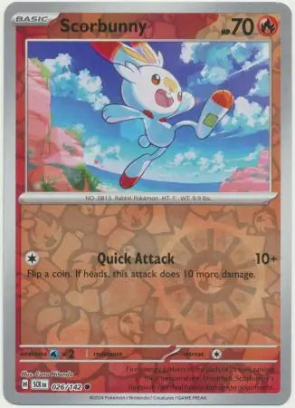 Scorbunny 026/142 (SV07: Stellar Crown)  - Reverse Holofoil | Good Games Adelaide SA