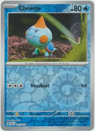 Chewtle 043/142 (SV07: Stellar Crown)  - Reverse Holofoil | Good Games Adelaide SA
