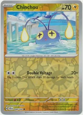 Chinchou 048/142 (SV07: Stellar Crown)  - Reverse Holofoil | Good Games Adelaide SA