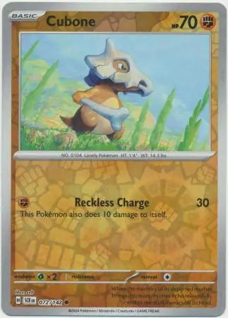 Cubone 072/142 (SV07: Stellar Crown)  - Reverse Holofoil | Good Games Adelaide SA