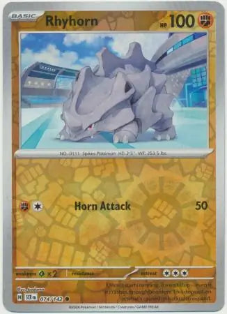 Rhyhorn 074/142 (SV07: Stellar Crown)  - Reverse Holofoil | Good Games Adelaide SA