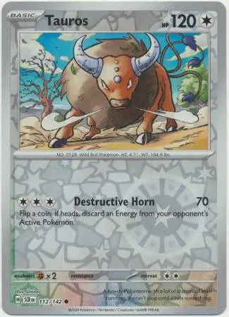 Tauros 112/142 (SV07: Stellar Crown)  - Reverse Holofoil | Good Games Adelaide SA