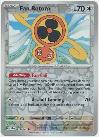 Fan Rotom 118/142 (SV07: Stellar Crown)  - Reverse Holofoil | Good Games Adelaide SA