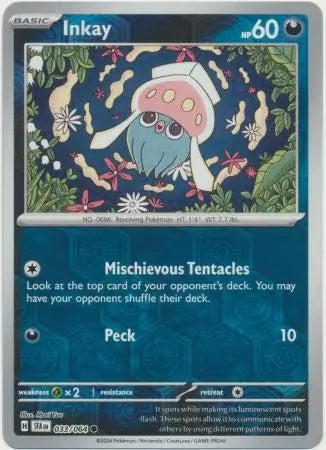 Inkay 033/064 (SV: Shrouded Fable)  - Reverse Holofoil | Good Games Adelaide SA