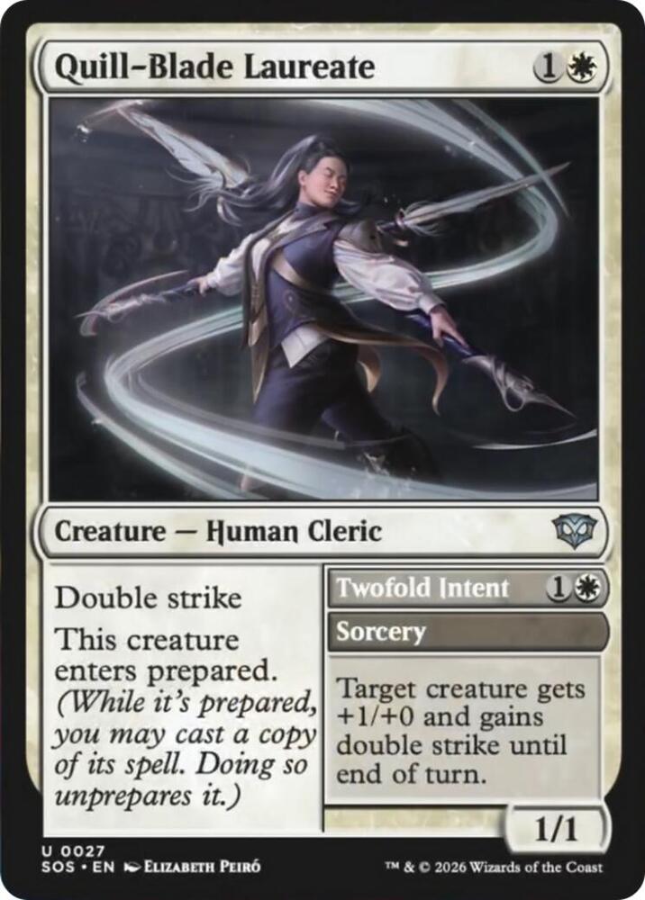 Quill-Blade Laureate // Twofold Intent 27 (Secrets of Strixhaven)  - Foil | Good Games Adelaide SA