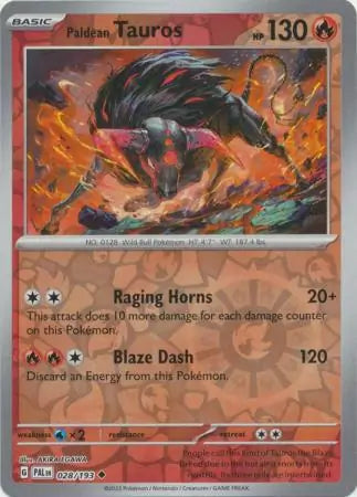 Paldean Tauros 028/193 (SV02: Paldea Evolved)  - Reverse Holofoil | Good Games Adelaide SA