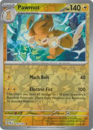 Pawmot 076/193 (SV02: Paldea Evolved)  - Reverse Holofoil | Good Games Adelaide SA