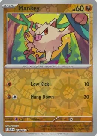 Mankey 106/193 (SV02: Paldea Evolved)  - Reverse Holofoil | Good Games Adelaide SA