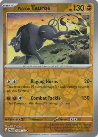 Paldean Tauros 108/193 (SV02: Paldea Evolved)  - Reverse Holofoil | Good Games Adelaide SA