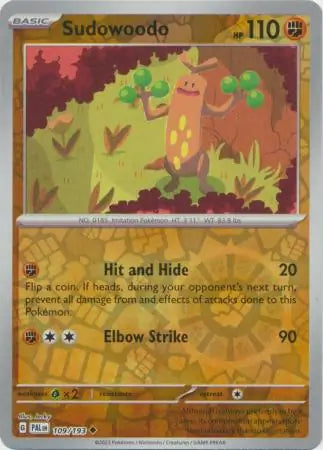 Sudowoodo 109/193 (SV02: Paldea Evolved)  - Reverse Holofoil | Good Games Adelaide SA