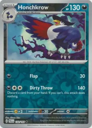 Honchkrow 132/193 (SV02: Paldea Evolved)  - Reverse Holofoil | Good Games Adelaide SA