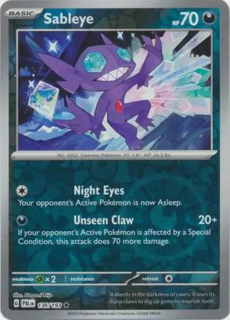 Sableye 136/193 (SV02: Paldea Evolved)  - Reverse Holofoil | Good Games Adelaide SA