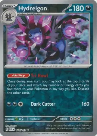 Hydreigon 140/193 (SV02: Paldea Evolved)  - Reverse Holofoil | Good Games Adelaide SA