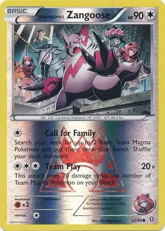 Team Magma's Zangoose 22/34 (Double Crisis)  - Reverse Holofoil | Good Games Adelaide SA