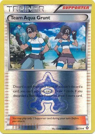 Team Aqua Grunt 26/34 (Double Crisis)  - Reverse Holofoil | Good Games Adelaide SA