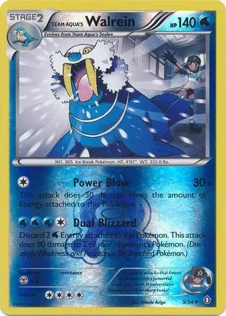 Team Aqua's Walrein 5/34 (Double Crisis)  - Reverse Holofoil | Good Games Adelaide SA