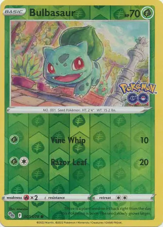 Bulbasaur 001/078 (Pokemon GO)  - Reverse Holofoil | Good Games Adelaide SA
