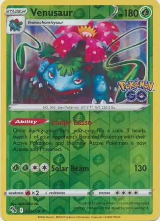Venusaur 003/078 (Pokemon GO)  - Reverse Holofoil | Good Games Adelaide SA