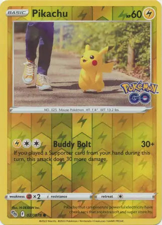Pikachu 027/078 (Pokemon GO)  - Reverse Holofoil | Good Games Adelaide SA