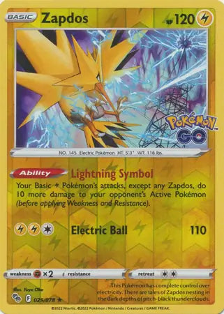 Zapdos 029/078 (Pokemon GO)  - Reverse Holofoil | Good Games Adelaide SA