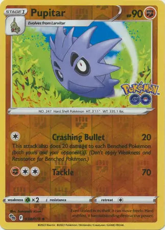 Pupitar 038/078 (Pokemon GO)  - Reverse Holofoil | Good Games Adelaide SA