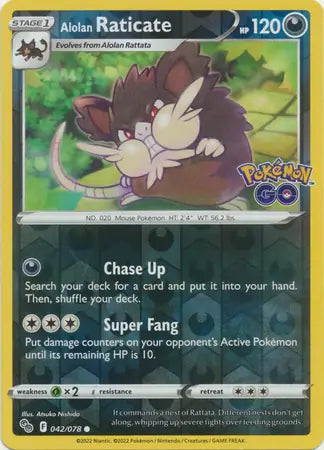 Alolan Raticate 042/078 (Pokemon GO)  - Reverse Holofoil | Good Games Adelaide SA
