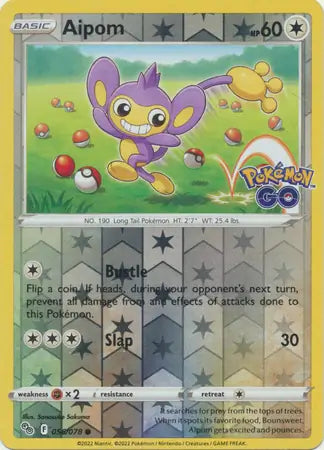 Aipom 056/078 (Pokemon GO)  - Reverse Holofoil | Good Games Adelaide SA