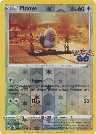 Pidove 061/078 (Pokemon GO)  - Reverse Holofoil | Good Games Adelaide SA