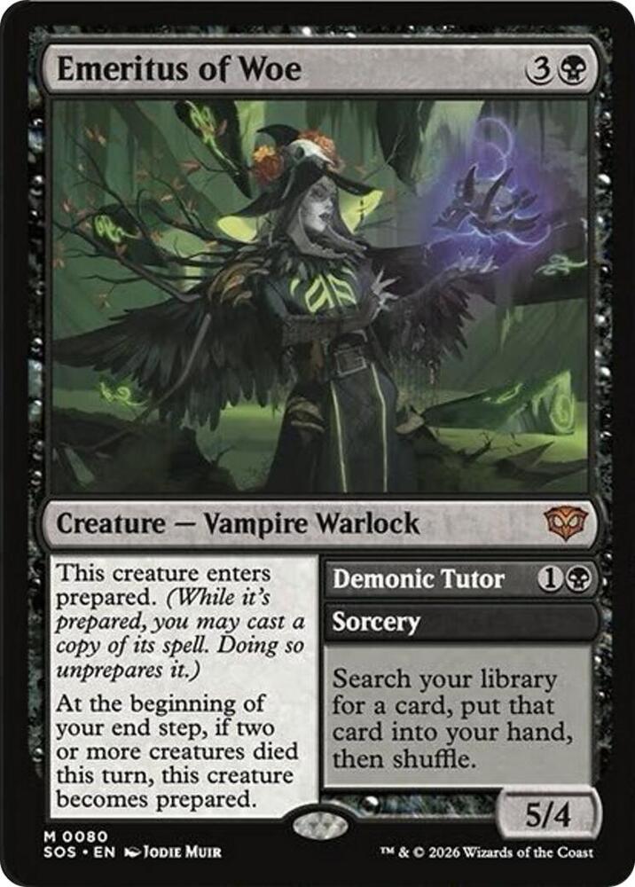 Emeritus of Woe // Demonic Tutor 80 (Secrets of Strixhaven)  - Foil | Good Games Adelaide SA