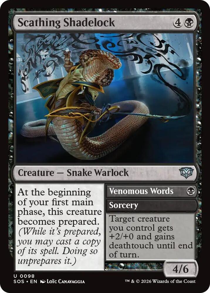 Scathing Shadelock // Venomous Words 98 (Secrets of Strixhaven)  - Foil | Good Games Adelaide SA