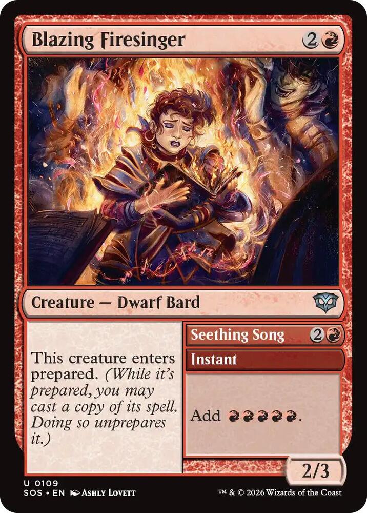 Blazing Firesinger // Seething Song 109 (Secrets of Strixhaven)  - Foil | Good Games Adelaide SA