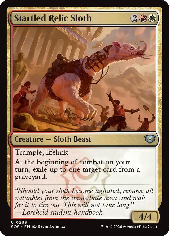 Startled Relic Sloth 233 (Secrets of Strixhaven)  - Foil | Good Games Adelaide SA