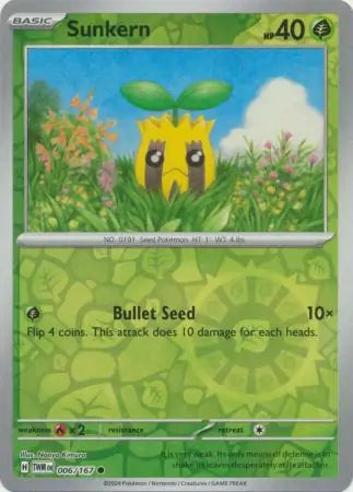 Sunkern 006/167 (SV06: Twilight Masquerade)  - Reverse Holofoil | Good Games Adelaide SA