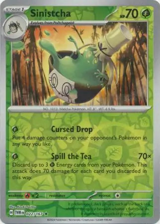 Sinistcha 022/167 (SV06: Twilight Masquerade)  - Reverse Holofoil | Good Games Adelaide SA