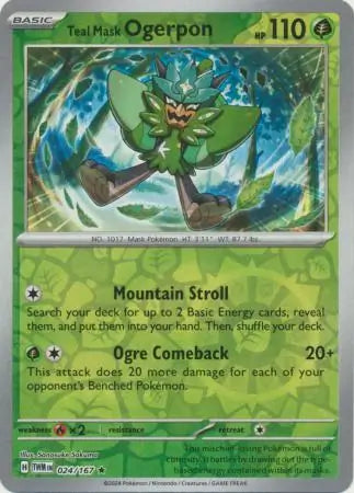 Teal Mask Ogerpon 024/167 (SV06: Twilight Masquerade)  - Reverse Holofoil | Good Games Adelaide SA