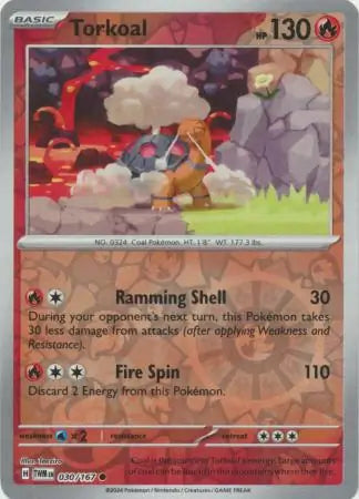 Torkoal 030/167 (SV06: Twilight Masquerade)  - Reverse Holofoil | Good Games Adelaide SA
