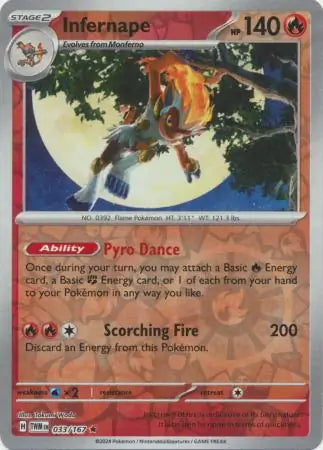 Infernape 033/167 (SV06: Twilight Masquerade)  - Reverse Holofoil | Good Games Adelaide SA