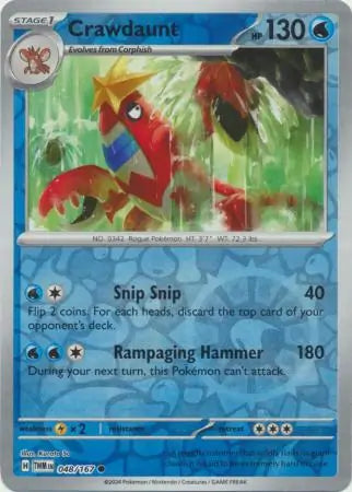 Crawdaunt 048/167 (SV06: Twilight Masquerade)  - Reverse Holofoil | Good Games Adelaide SA