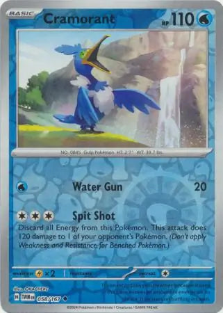 Cramorant 058/167 (SV06: Twilight Masquerade)  - Reverse Holofoil | Good Games Adelaide SA