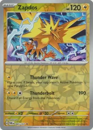 Zapdos 065/167 (SV06: Twilight Masquerade)  - Reverse Holofoil | Good Games Adelaide SA