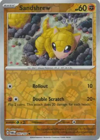 Sandshrew 097/167 (SV06: Twilight Masquerade)  - Reverse Holofoil | Good Games Adelaide SA