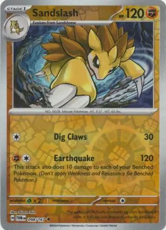 Sandslash 098/167 (SV06: Twilight Masquerade)  - Reverse Holofoil | Good Games Adelaide SA