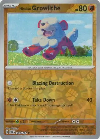 Hisuian Growlithe 099/167 (SV06: Twilight Masquerade)  - Reverse Holofoil | Good Games Adelaide SA