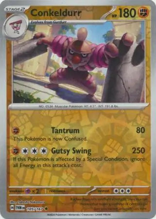 Conkeldurr 105/167 (SV06: Twilight Masquerade)  - Reverse Holofoil | Good Games Adelaide SA