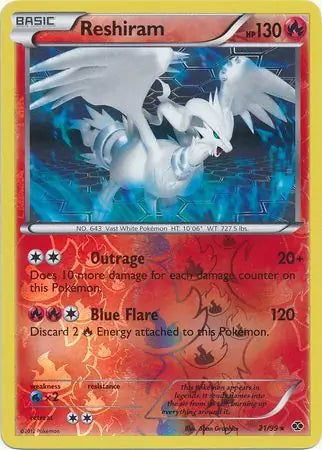 Reshiram 21/99 (Next Destinies)  - Reverse Holofoil | Good Games Adelaide SA