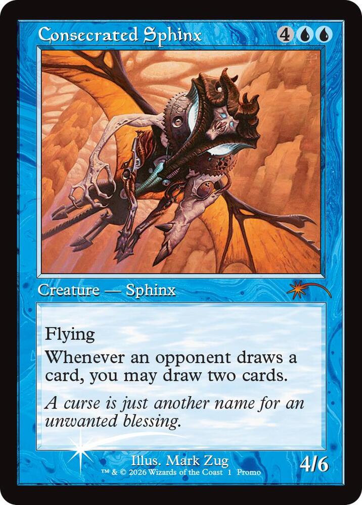 Consecrated Sphinx Retro Frame 1 (MagicFest Cards)  - Foil | Good Games Adelaide SA