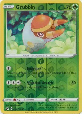 Grubbin 015/159 (Crown Zenith)  - Reverse Holofoil | Good Games Adelaide SA