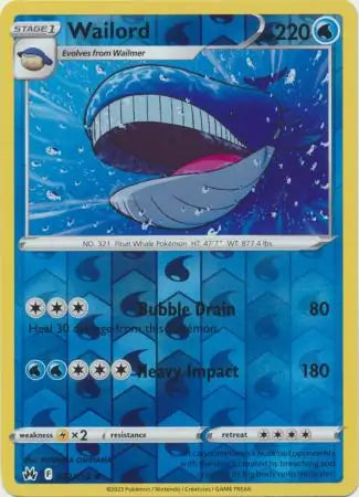 Wailord 032/159 (Crown Zenith)  - Reverse Holofoil | Good Games Adelaide SA