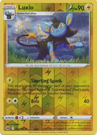Luxio 042/159 (Crown Zenith)  - Reverse Holofoil | Good Games Adelaide SA