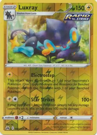 Luxray 043/159 (Crown Zenith)  - Reverse Holofoil | Good Games Adelaide SA
